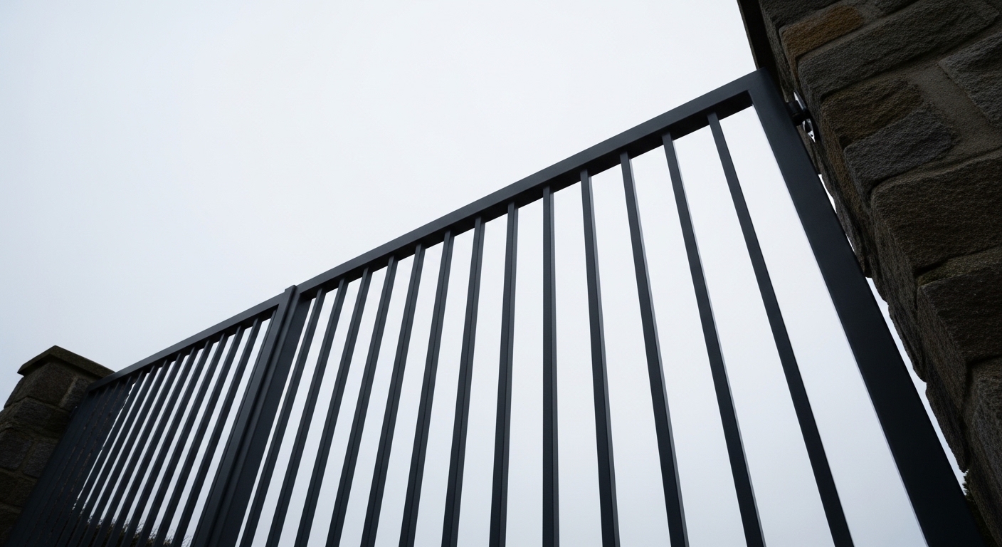 Modern aluminium gate well-suited to coastal Essex conditions