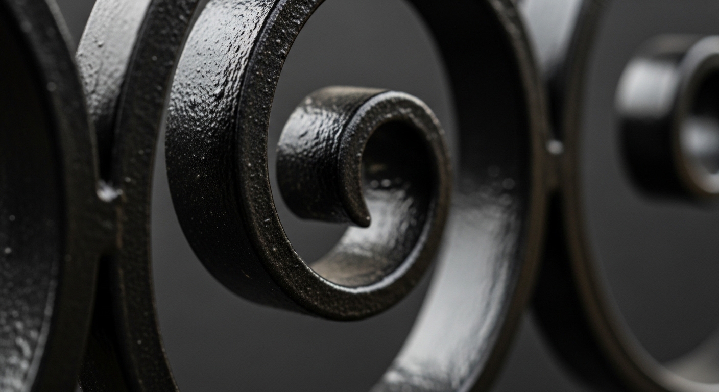 Detail of wrought iron gate hinges and ironmongery